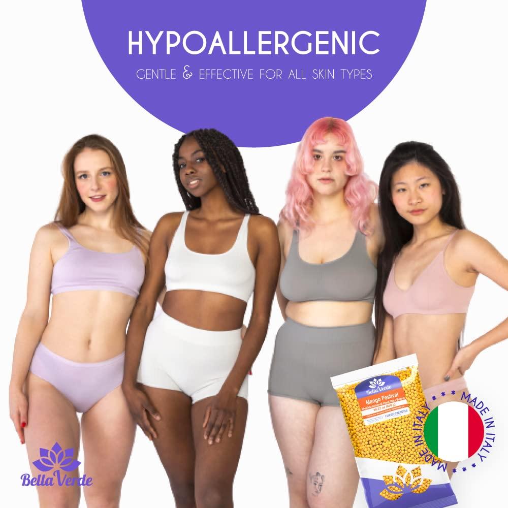 Bella Verde Bella Verde Pre and Post Waxing Care - Home Kit for Women and Men - Wax Beans 1.76lb - Hard Wax Beads for Hair Removal - Care for Brazilian Body Legs Eyebrows Face Lips Armpits