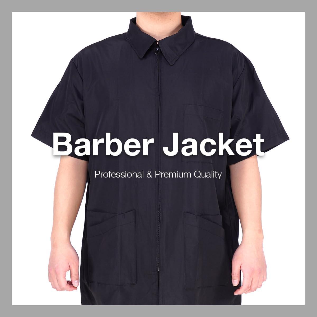 STUDIO LIMITED STUDIO LIMITED Barber Jacket, Lightweight and Breathable Zipper Closure Hair Stylist Grooming Smock Shirt Water Resistance fabric stylish and functional, A FREE SALON APRON (L)