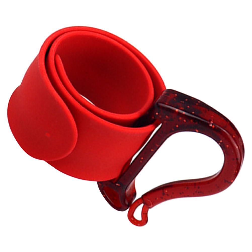 LOGOFUN LOGOFUN 4pcs Wrist Band Hairdressing Tool Rubber Band Storage Wrist Belt Hair Elastic Wrist Band for Salon Shop Supplies - Red