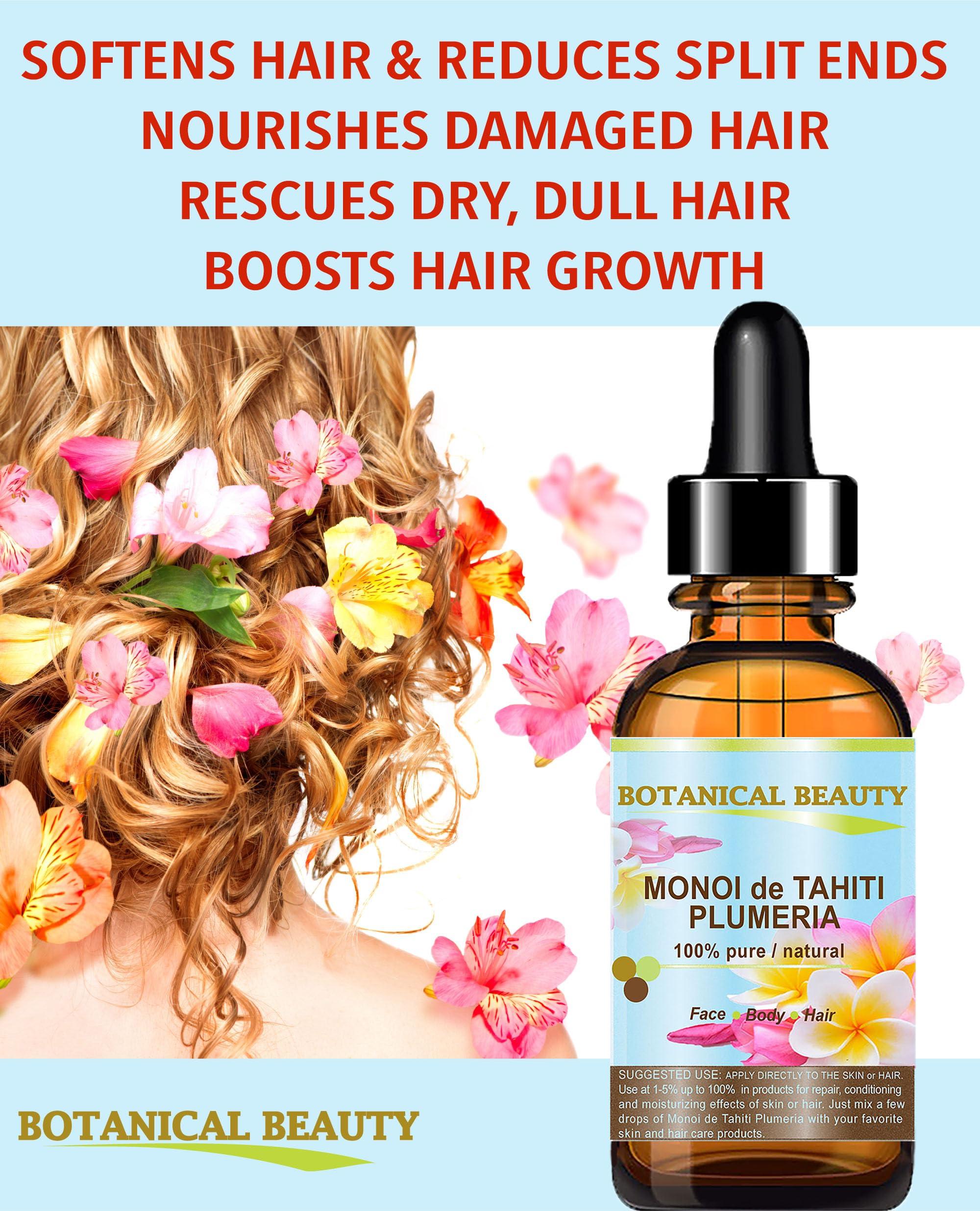 Botanical Beauty Botanical Beauty MONOI DE TAHITI PLUMERIA OIL Pure Natural. 2 Fl. Oz.- 60 ml. for Face, Skin, Hair, Nail Care and Body