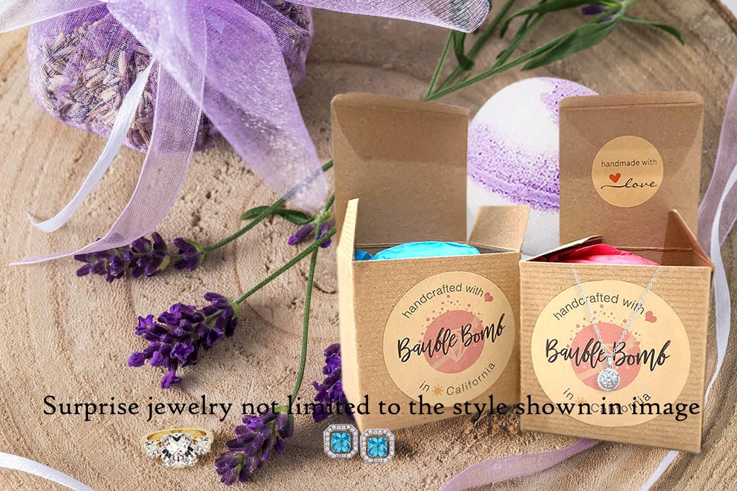 IVY & BAUBLE Ivy & Bauble Aromatherapy Handmade Bath Bombs with Surprise Ring Gift Inside for Women, Lavender Scent, Made in USA, Made Without Paraben, Preservatives, Phosphate, Large 10 oz, Ring Size 8