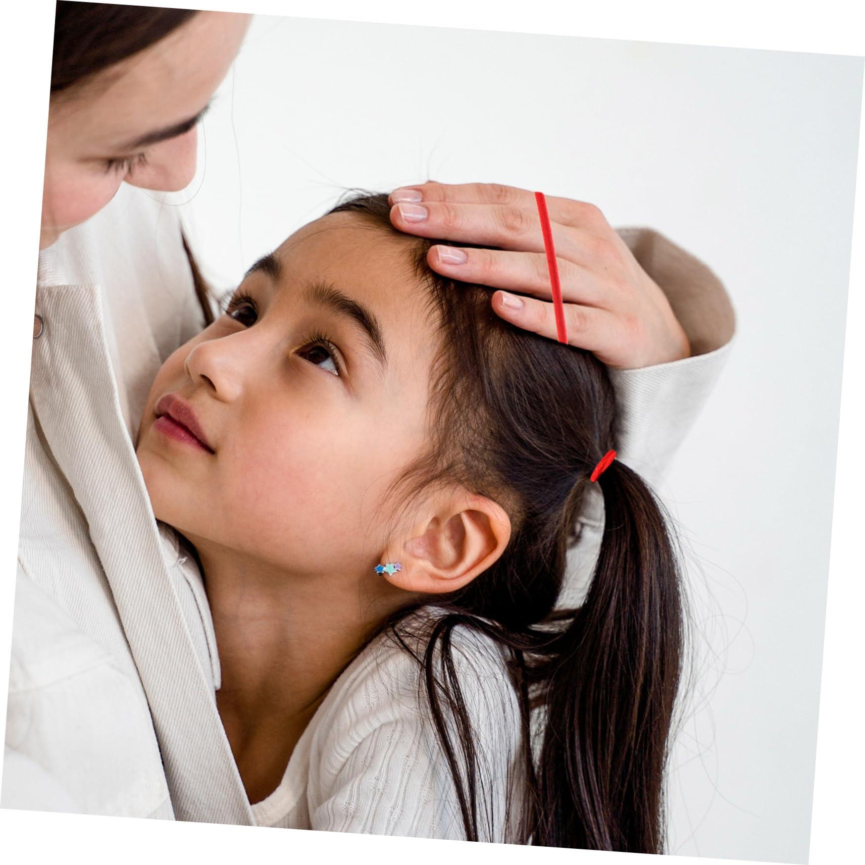 FOYTOKI FOYTOKI 100pcs Thin Hair Band Hair Bands for Men Hair Ties with Balls Mens Hair Ties Hair Balls for Hair Hair Tie Clear Elastic Hair Ties Headband Rubber Bands Small Nylon Red