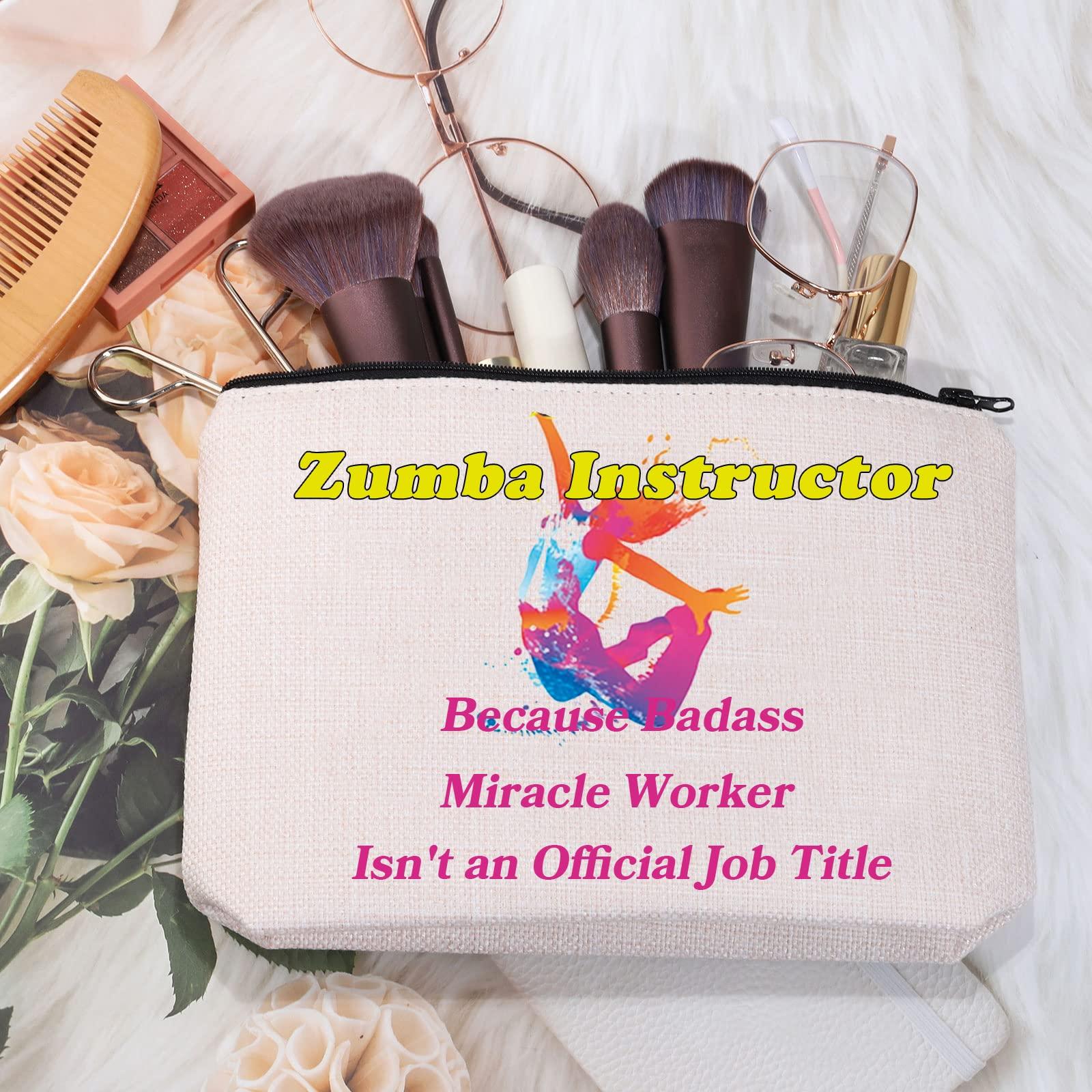 MEIKIUP MEIKIUP Zumba Instructor Gift Zumba Teacher Travel Toiletry Bag Makeup Bag Zumba Dance Teacher Appreciation Gifts Cosmetic Travel Pouch (Zumba Instructor Title Bag)
