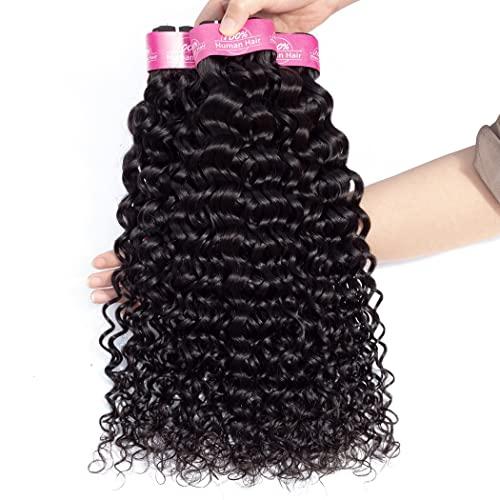 Odir Odir Water Wave Human Hair 1 Bundle 30 Inch Unprocessed 9A Brazilian Wat and Wavy Virgin Hair Bundles Curly Hair Weft 100g Natural Color