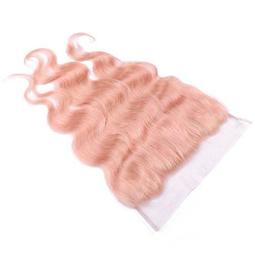 Ruma Hair Ruma Hair 8A Glamorous Rose Gold Wavy Virgin Hair Weave With 13x4 Lace Frontal Closure 4Pcs Lot New Fashion Pink Body Wave Human Hair 3 Bundles With Ear to Ear Full Frontals (18 with 18 18 18)