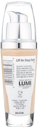 L'Oréal Paris L'Oréal Paris True Match Lumi Healthy Luminous Makeup, C4 Shell Beige, 1 fl. oz.