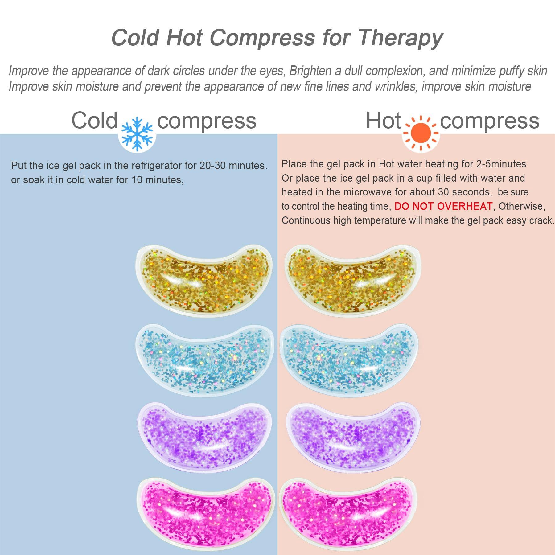 GELMAY Under Eye Patches for Puffy Eyes, Reusable Ice Gel Eye Pad Cooling Eye Patch Hot Cold Therapy Eye Mask 8 Pack