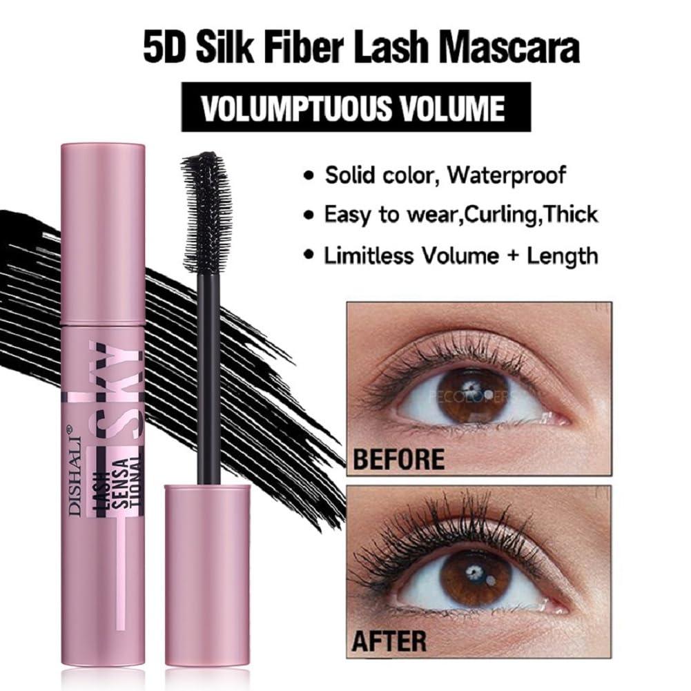 ENGBO Mascara, Eye Makeup, Volumizing, Lasts up to 24 Hours, No Clump, Smudge Proof, Flake Proof, Blackest Black