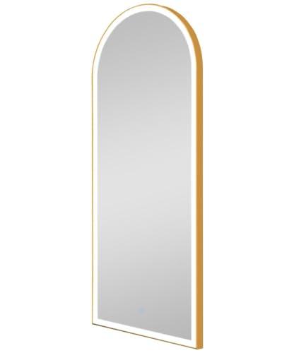 Pibbs Industries Pibbs Utopia 72 Arched LED Salon Mirror for Professional Salons & Barbershops, Built-in Dimmable LED Light, On/Off Button, 30\" W x 72\" H, PIB-19MIR (Gold)