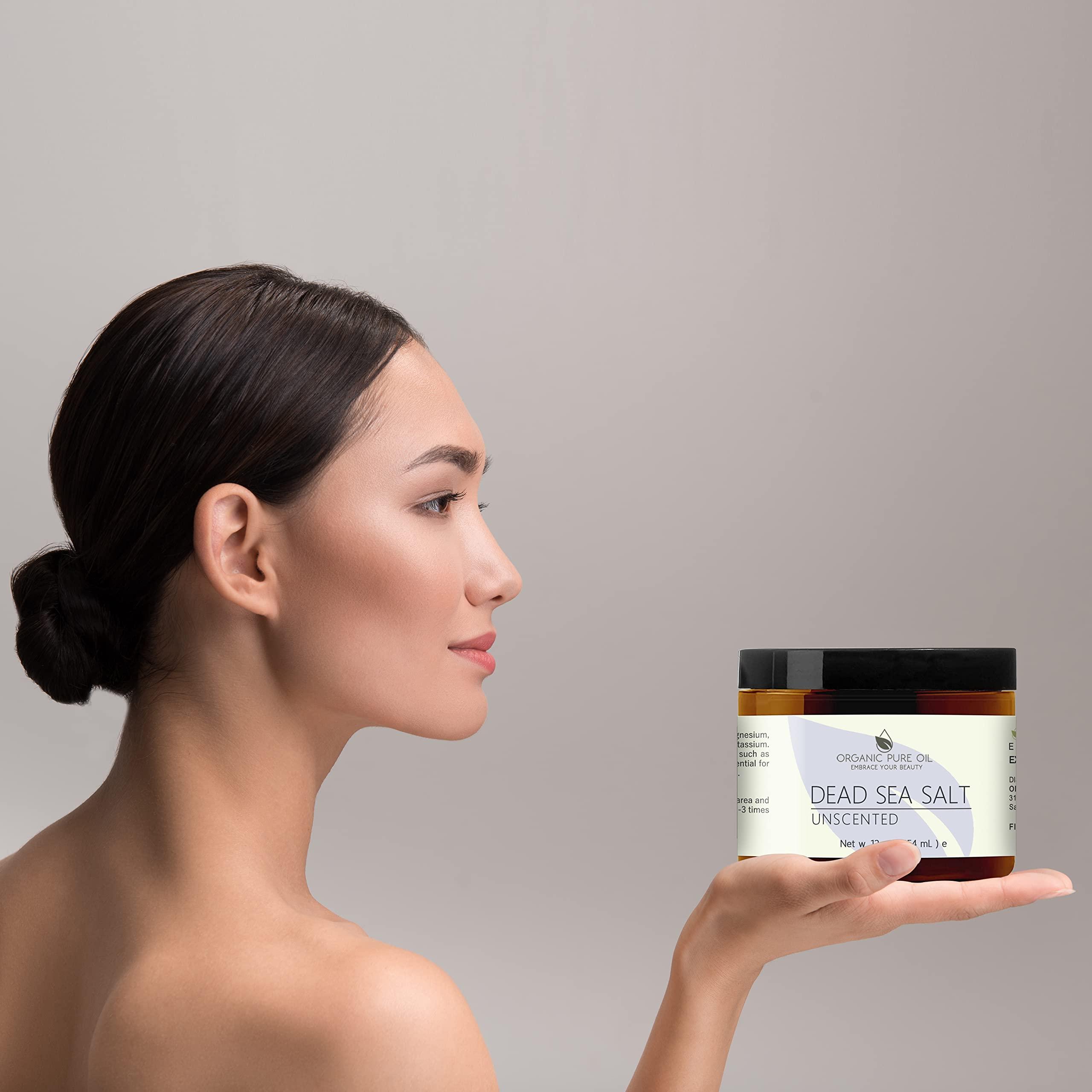 OPO OPO Dead Sea Salt Scrub 12 oz Unscented Pure Natural with Light Unscented Vitamin E Jojoba Exfoliating Face Body Soft Smooth Fresh Skin Hydrating Moisturizing Revitalizing