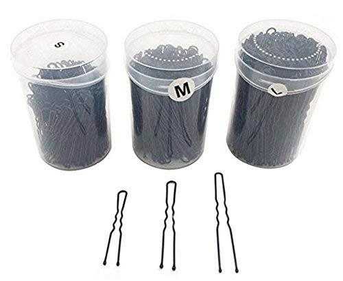 ASTRQLE 1Box 160PCS Black Bobby Metal Pins Waved U Shaped Hair Pins Bun Pins Hair Slides Grips Hair Accessory For Women Girl Buns Up-Dos (5.2cm /2 Inches)