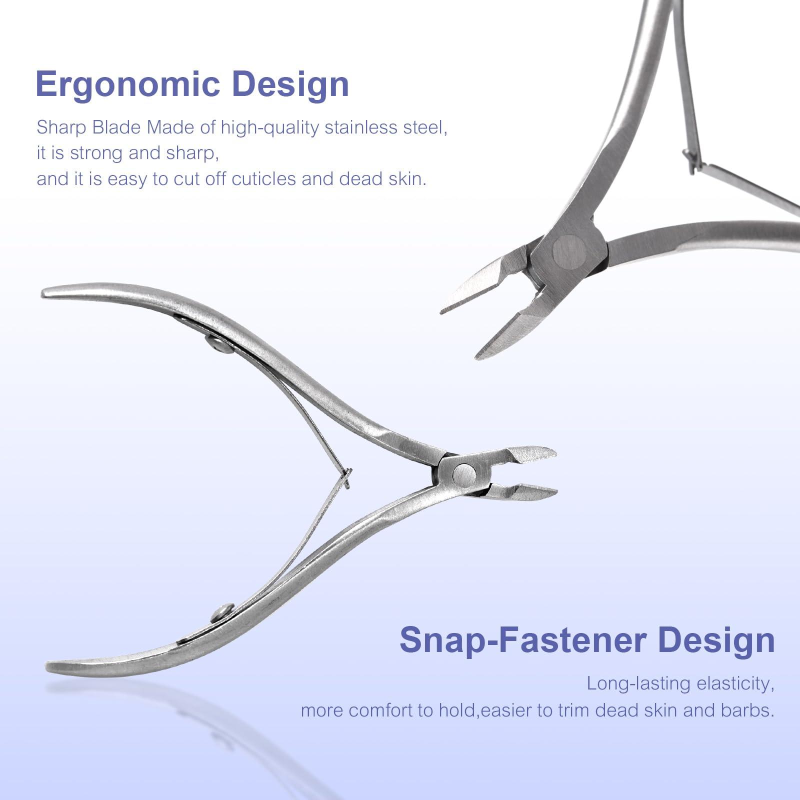 siyuwuro siyuwuro 4 in 1 Acrylic Nail Clippers Kit False Nail Clippers Cuticle Trimmer Pro Stainless Steel Nail Clippers for Acrylic Nail Tips Cuticle Removal Pusher Dead Skin Clippers for Manicure Pedicure