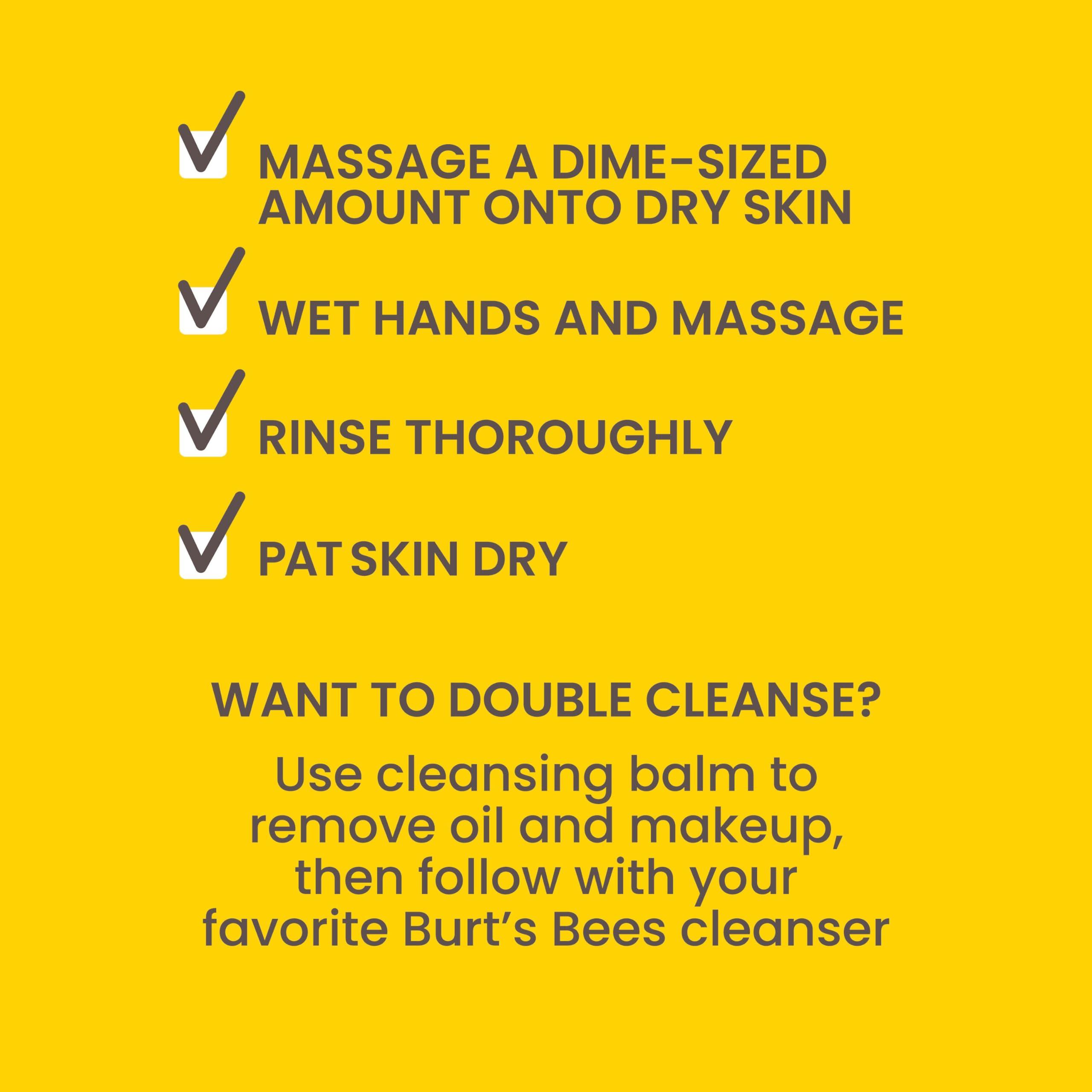 Burt\'s Bees Burt\'s Bees Fermented Honey Facial Cleansing Balm, With Prebiotic and Postbiotic Blend, Contains Fermented Honey and Green Tea, Natural Origin Skin Care, 1 Tin, 3 oz.