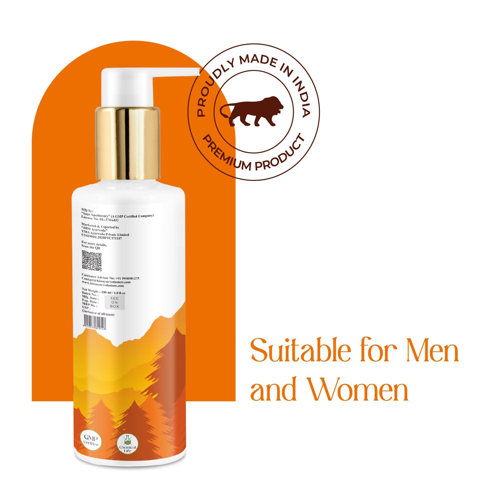 HIM AYURVEDA HIM AYURVEDA VITAMIN C FACE WASH ERICHED WITH LEMON, HONEY,PAPAYA,TURMERIC, ALOE VERA AND KASHMIRI SAFFRON - NO PARABENS, SULPHATE, SILICONES, 200ML