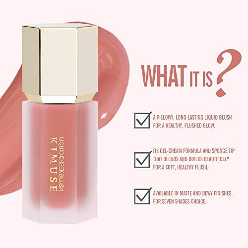 KIMUSE KIMUSE Soft Cream Blush Makeup, Liquid Blush for Cheeks, Weightless, Long-Wearing, Smudge Proof, Natural-Looking, Dewy Finish