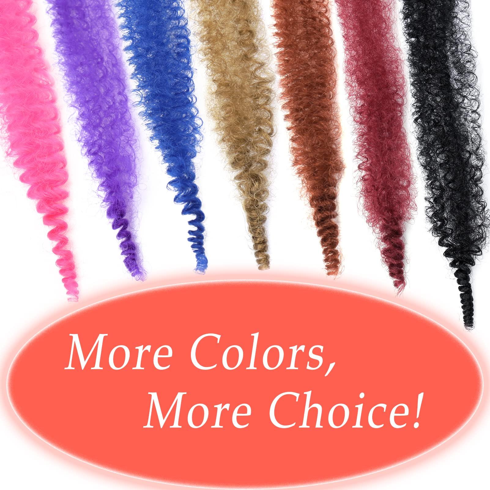 GOWIT Marley Twist Braiding Hair 18 Inch 7 Packs Afro Twist Hair Pre Separated Spring Twist Hair Pre Fluffed Cuban Twist Hair Synthetic Wrapping Hair Extensions for Soft Locs(18\",1B)