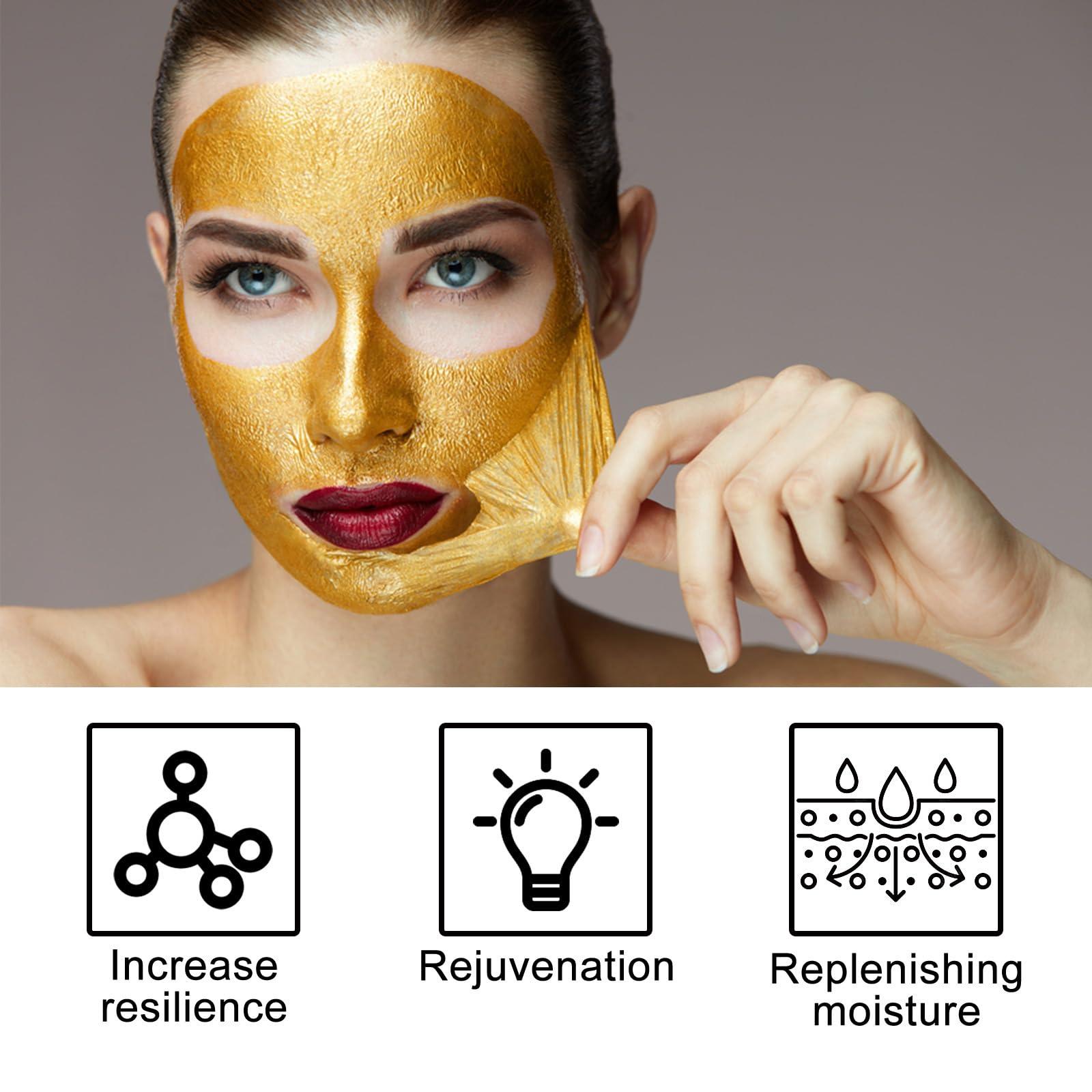 ATHNO Retinol Snake Venom Gold Mask,Retinol Snake Venom Peptide Gold Peel Off Mask,Rejuvenating Gold Peel off Mask,Anti Wrinkles&Reduce Fine Lines,Clear Acne & Blackhead,Moisturizing (7PCS)