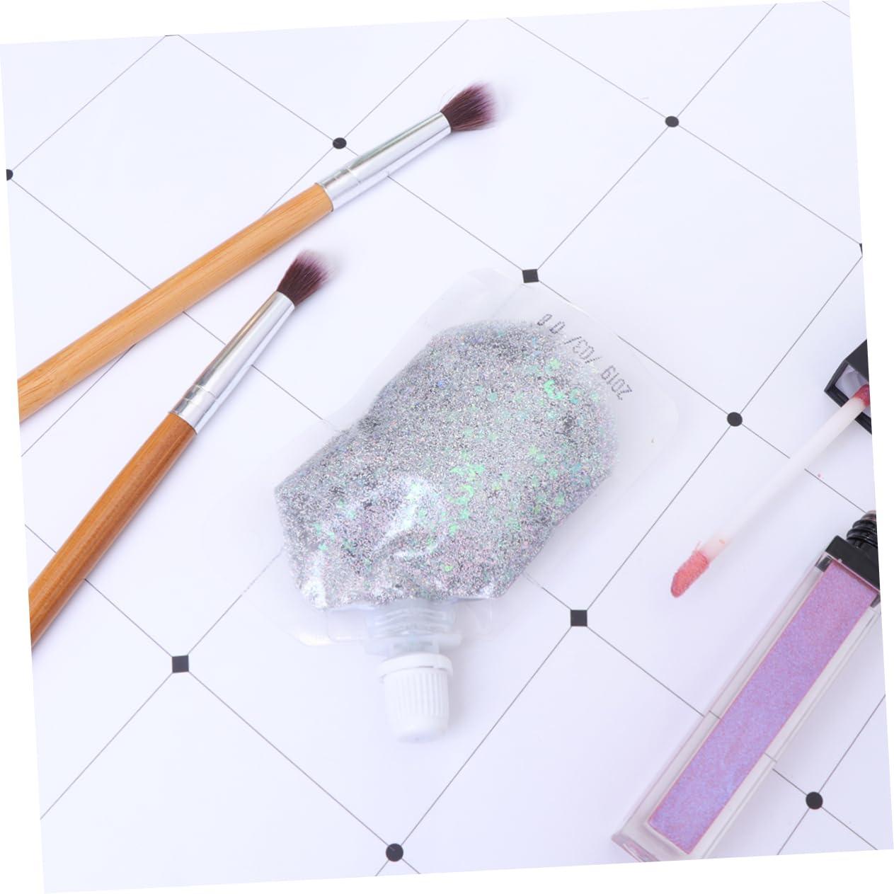 DOITOOL DOITOOL 2pcs 1 Sequins Gel for Face Chunky Glitter Gel Makeup Gel Nail Glitter Flakes Glitter Face Silver Face Glitter Face Gems for Festivals Hair Glitter Gel Hair Glitter Spray