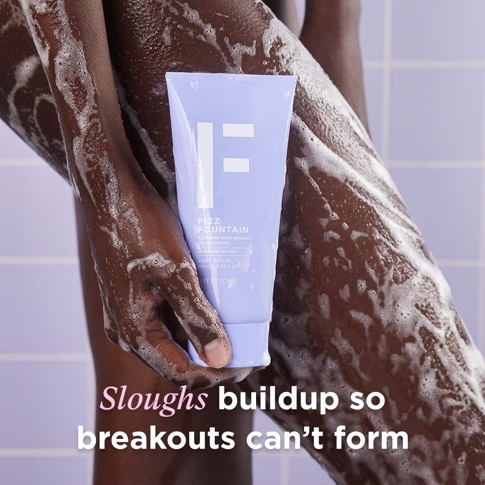 ZitSticka FIZZ FOUNTAIN by ZitSticka - AHA/BHA Body Scrub Exfoliant, Built for Acne-Prone Skin, Delivering Clearer Pores, Cleaner Skin and Future Clarity