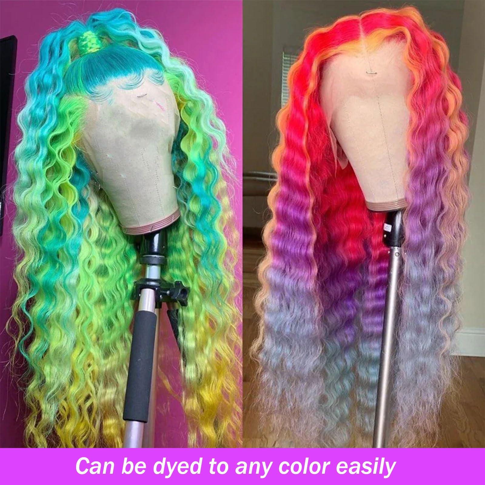 MARUOL MARUOL 26 Inch 613 Deep Wave Lace Front Wig Human Hair 13X6 Blonde HD Lace Front Wigs Human Hair Pre Plucked 180% Density Curly Human Hair Glueless Wig Water Wave Frontal Wigs for Women with Baby Hair