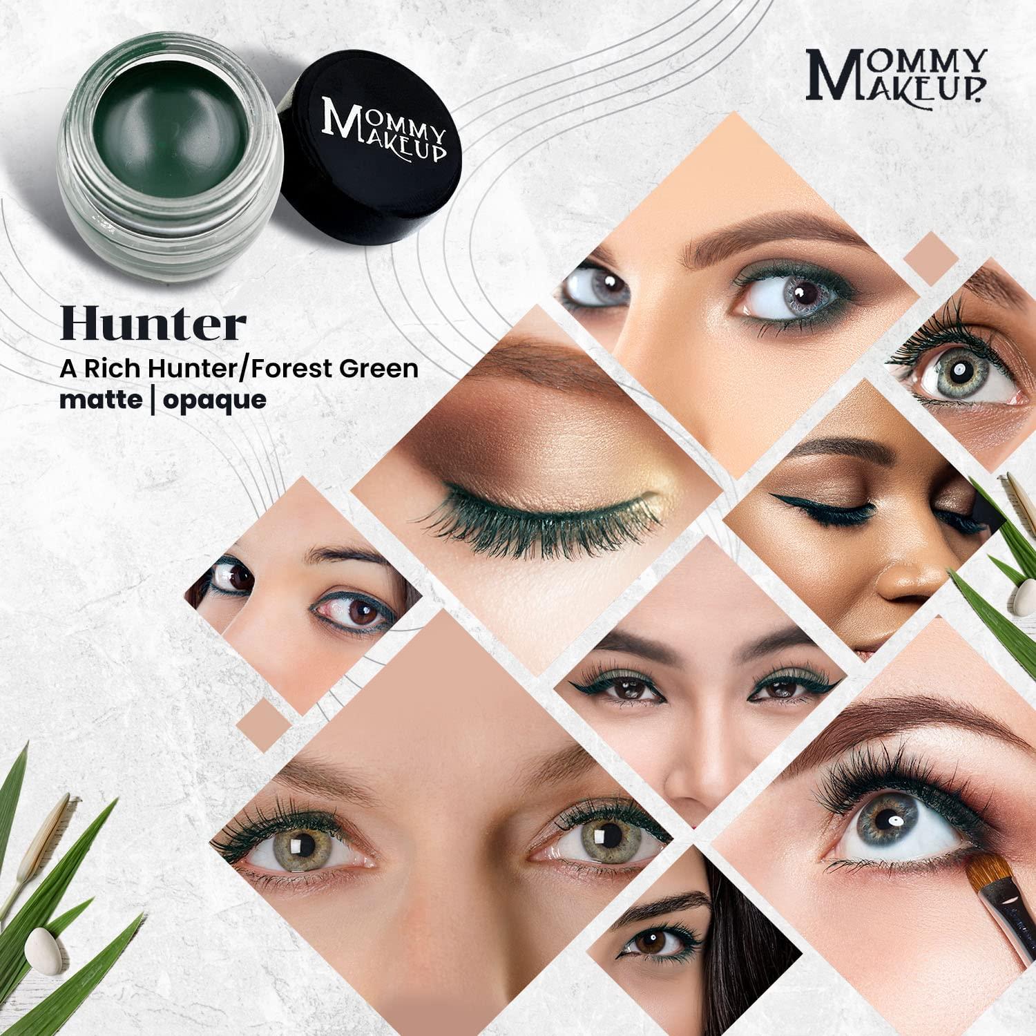 Mommy Makeup Mommy Makeup Waterproof Stay Put Gel Eyeliner Pot with Semi Permanent Micropigments - Long Lasting, Highly Pigmented Eye Liner, 0.14 oz (Hunter)