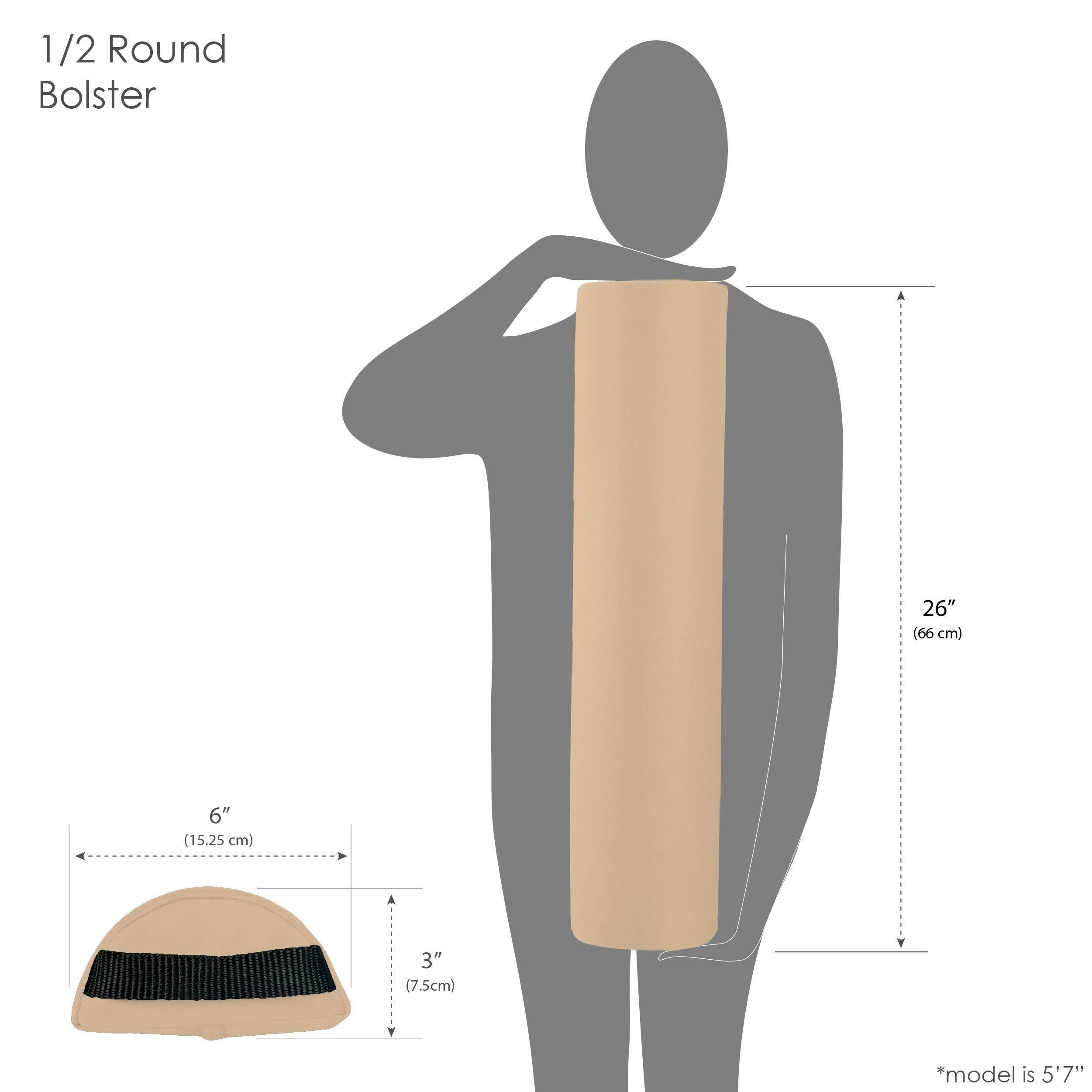 EarthLite EARTHLITE Massage Bolster Pillow Half Round Durable, Easy to clean 100% PU Upholstery incl. Strap Handle/Professional Quality CFC-FREE/Back Pain Relief, Mystic Blue