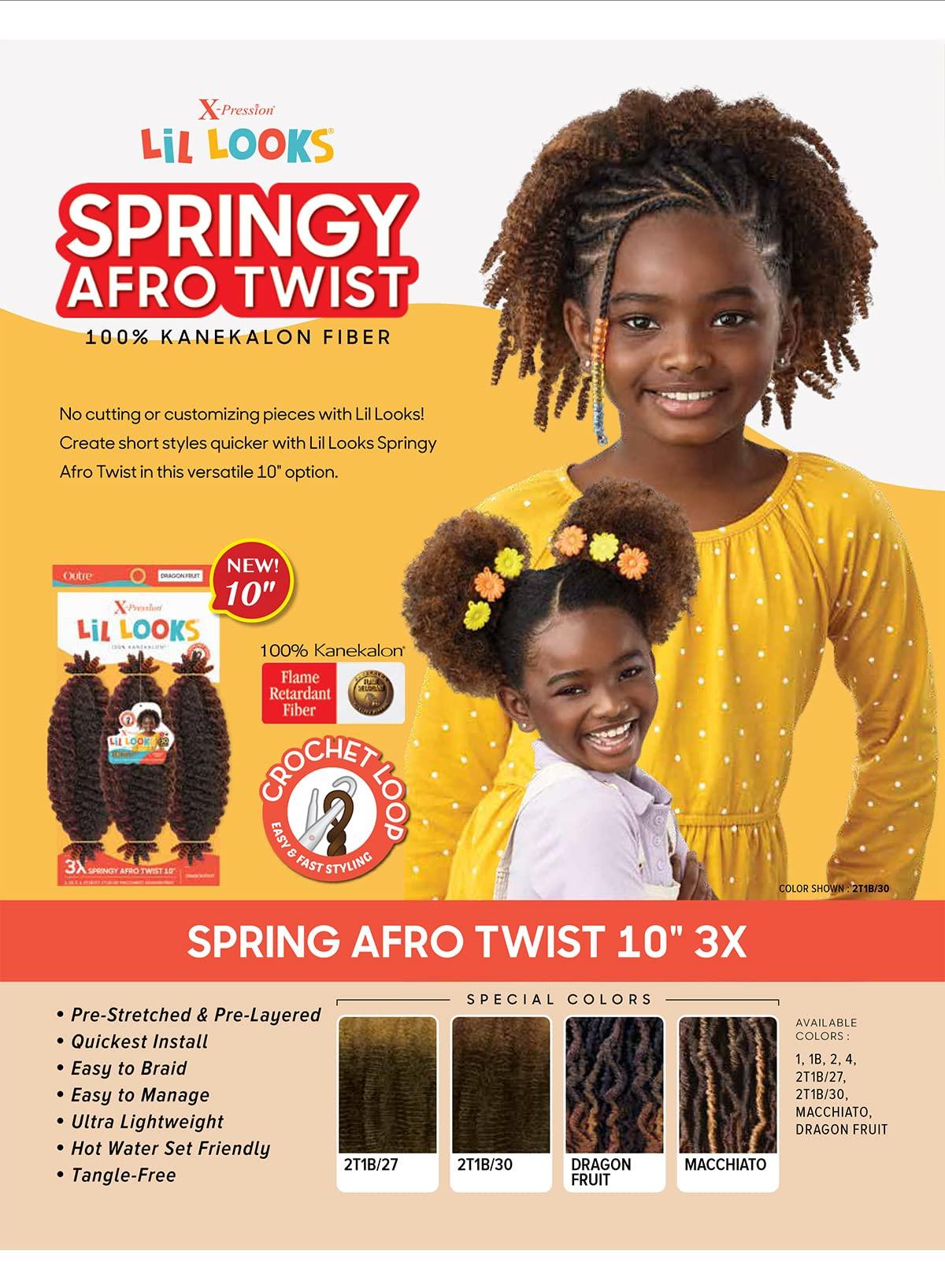 Outre Outre Crochet Braids X-Pression Lil Looks Springy Afro Twist 10" (Pack of 3, DRAFRU)