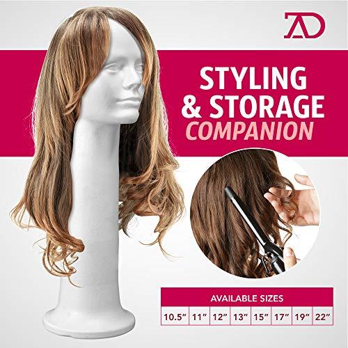 Adolfo Designs 22'' Inch Styrofoam Wig Head Mannequins Manikin Stand, Style, Model & Display Women's Wigs, Hats & Hairpieces - Extra Large, by Adolfo Designs