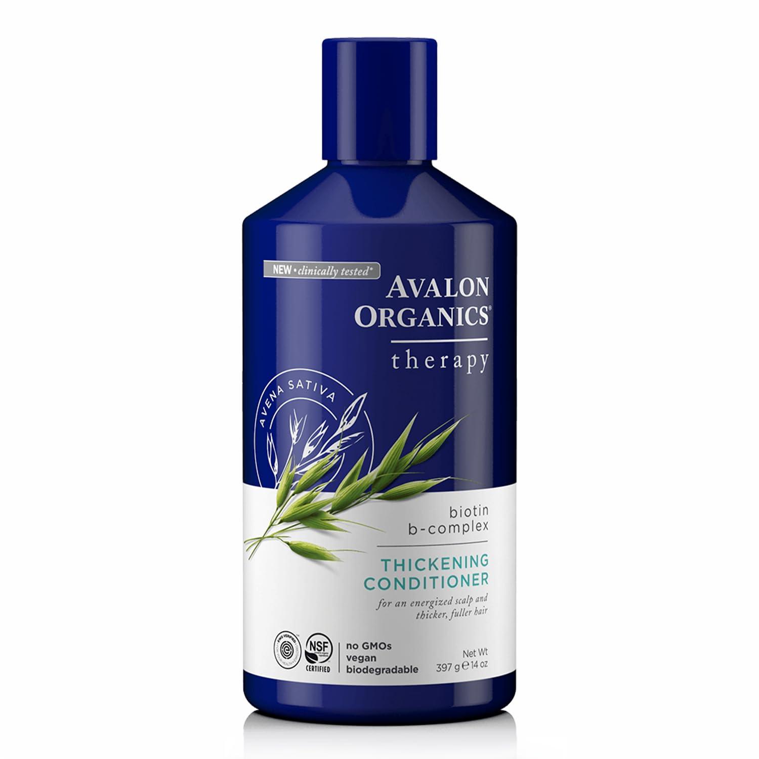 Avalon Organics Avalon Organics Therapy Biotin B-Complex Thickening Conditioner, For an Energized Scalp and Thicker, Fuller-Looking Hair, 14 Fluid Ounces