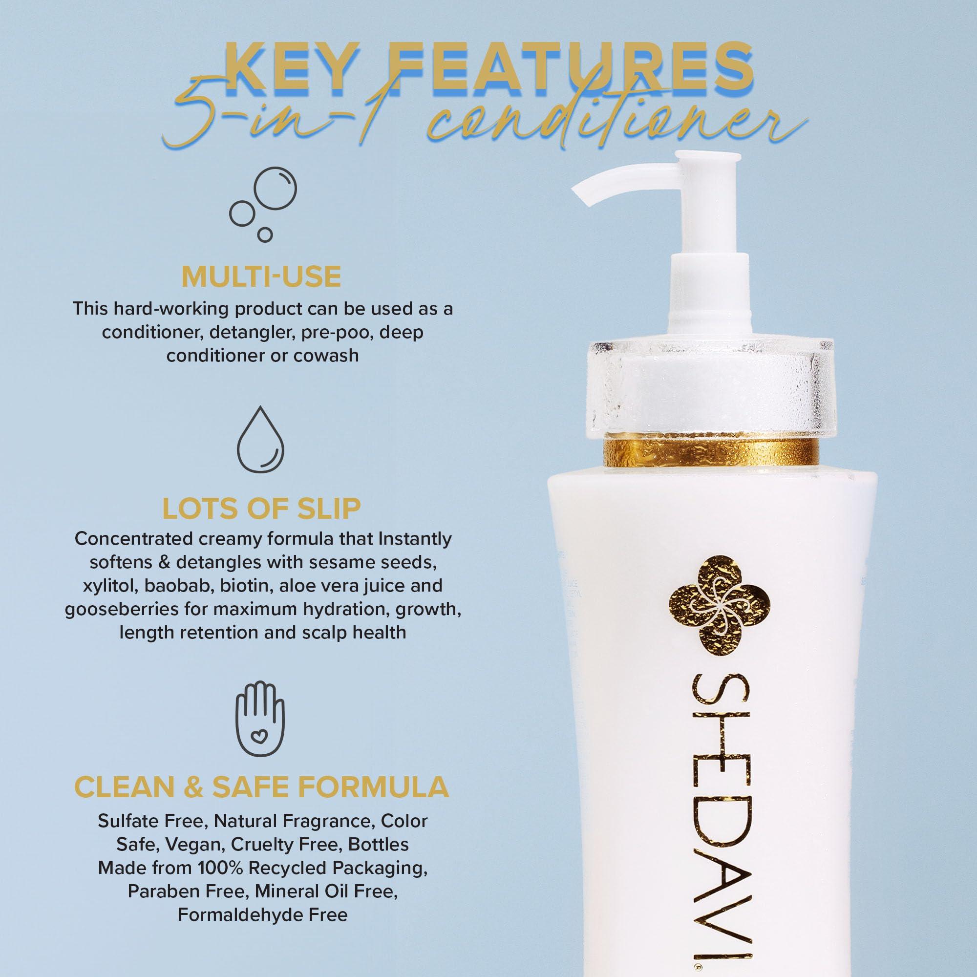 Shedavi Shedavi LengthO Aquaholic 5-in-1 Moisture Conditioner Dry Damaged Hair - Detangling Leave in Conditioner for Women Soften and Moisturize Hair Growth Free from Parabens