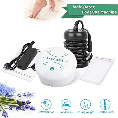 Lecaung Lecaung Detox Foot Bath Machine, Portable Ion Ionic Detox Foot Bath Machine, Foot Cleanse Foot Detox Spa Machine for Home Travelling USE with 10 Liners