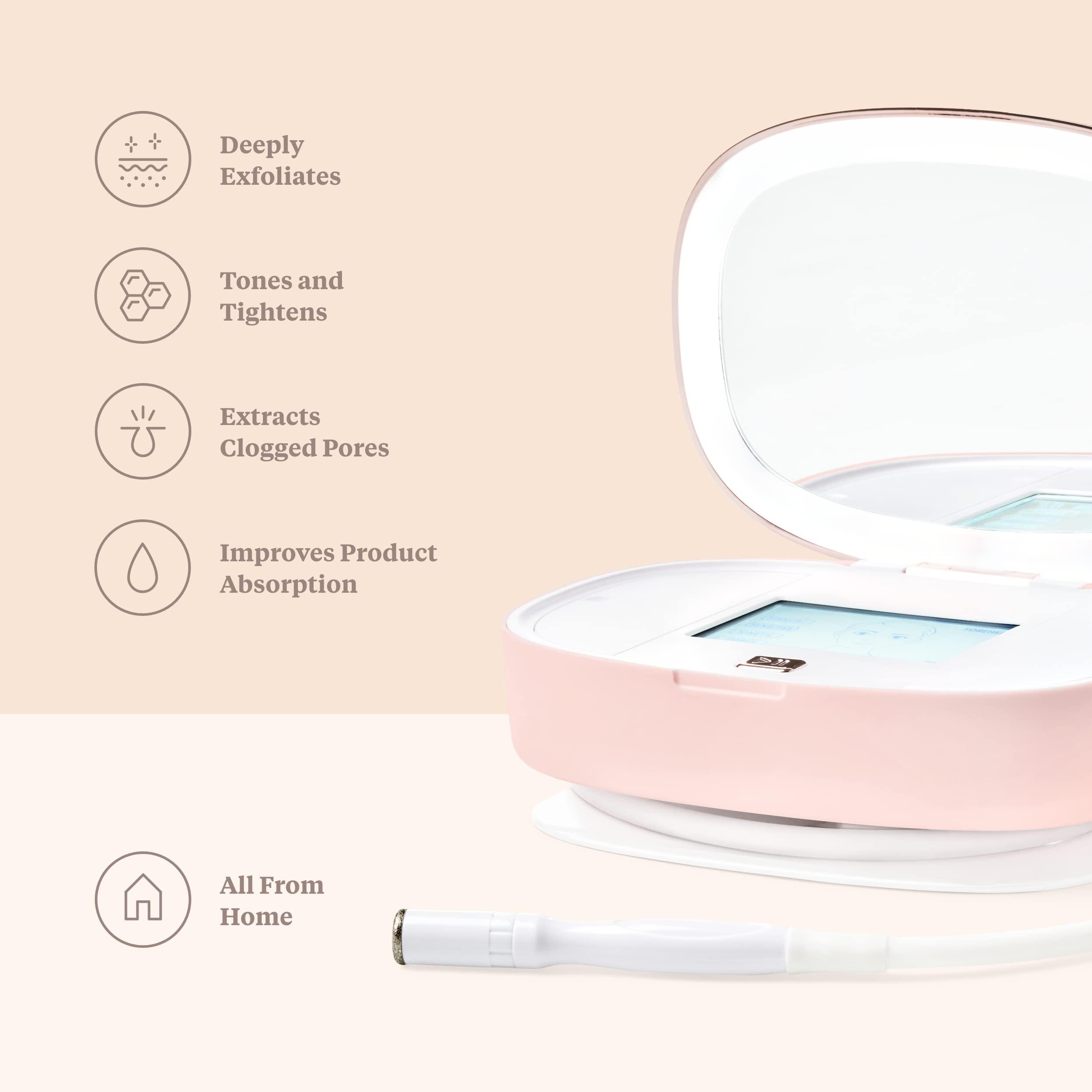 Trophy Skin Trophy Skin UltradermMD - 3 in 1 Home Spa Microdermabrasion - Deep Skin Exfoliator Machine with Real Diamond and Pore Extractor Tips - Rejuvenate Face Skin and Even Out Skin Tone - Blush