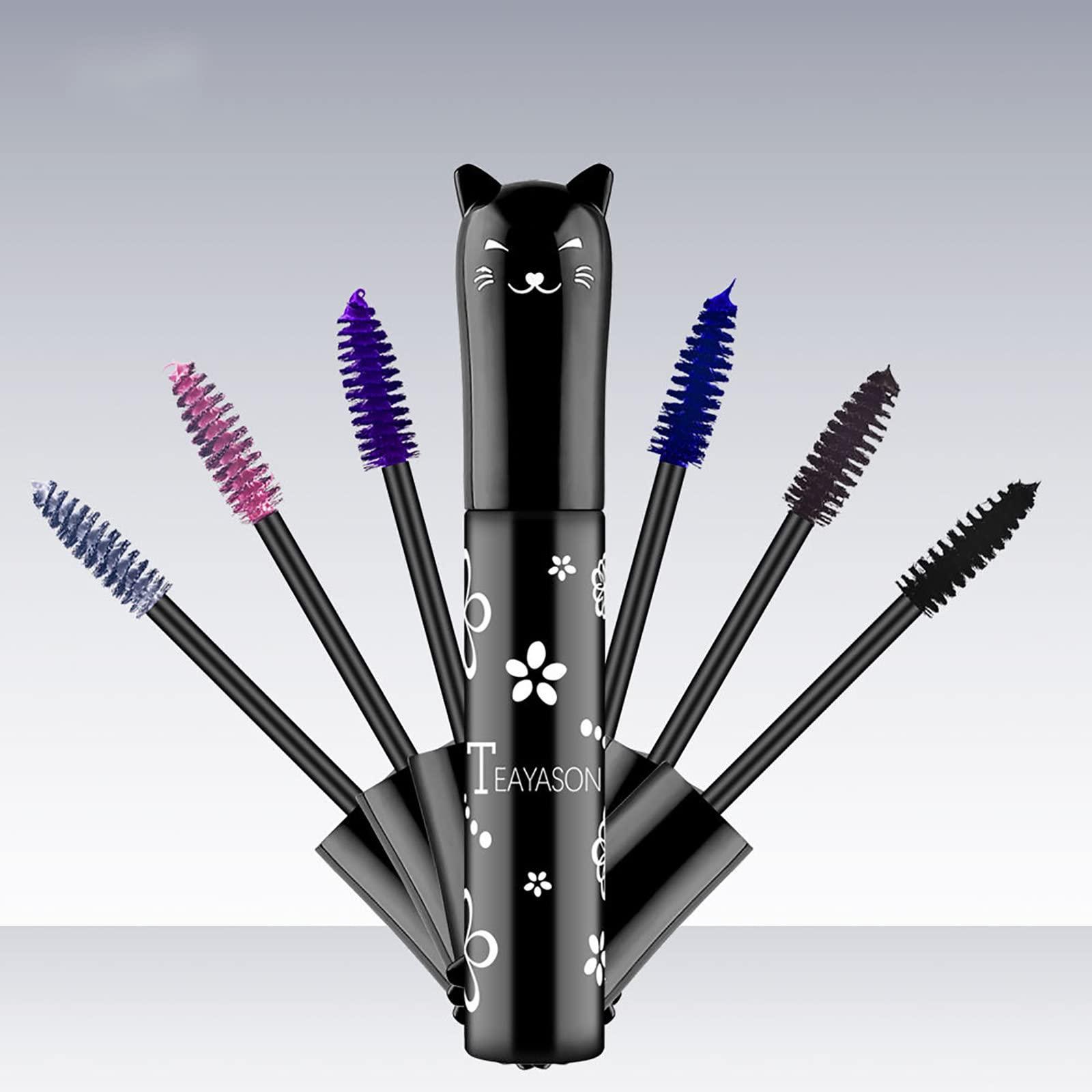 Fujiunia Fujiunia Colored Mascara Blue Purple White Black Brown Pink Mascara Volume and Length, 4D Silk Fiber Lash Extensions Mascara