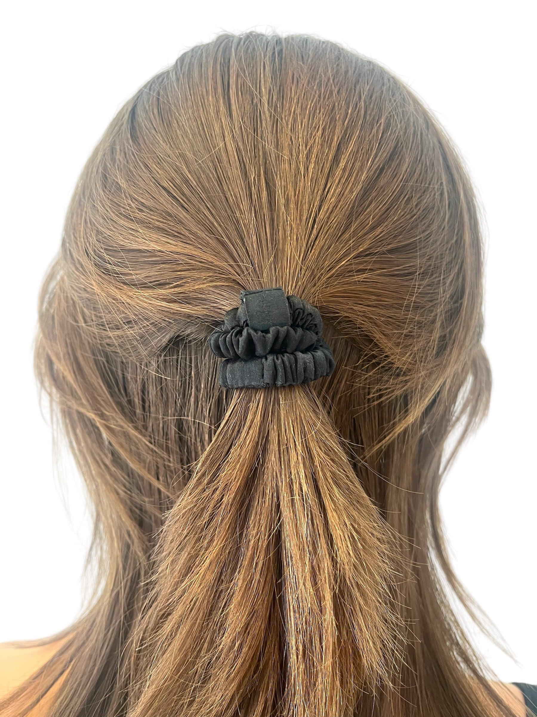 Bonvey BONVEY The Skinny Scrunchie LIGHTEST BLONDE 100% Pure Mulberry Silk, GRADE 6A Elastic Scrunchies (Set of 4)