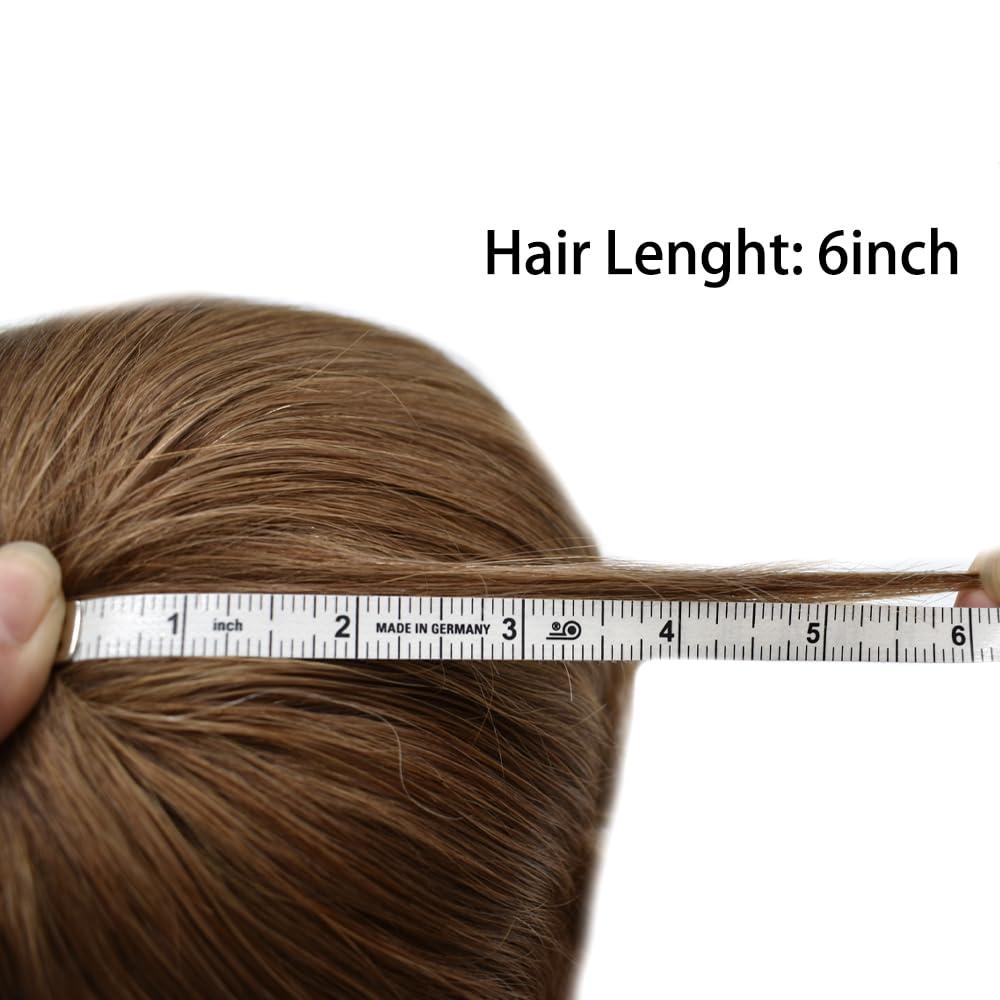 Generic Toupee For Men Hair Replacement System For Men Swiss Lace Mens Hair System Hair Pieces For Men Real Human Hair Mens Toupee Natural Hairline 6x8\'\'-100% light to medium density17R#