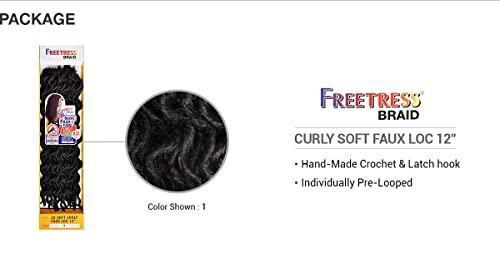Freetress FreeTress 2X Soft Curly Lite Faux Loc Crochet Synthetic Braiding Hair (12", 4)