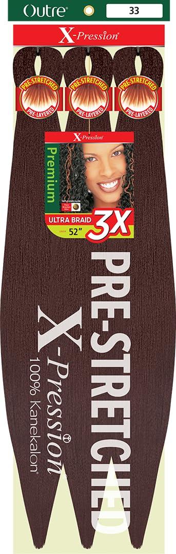 Outre [3 PACK DEAL] Outre X-Pression Braid-Pre Stretched Braid 52\" 3X 3 Packs (33)