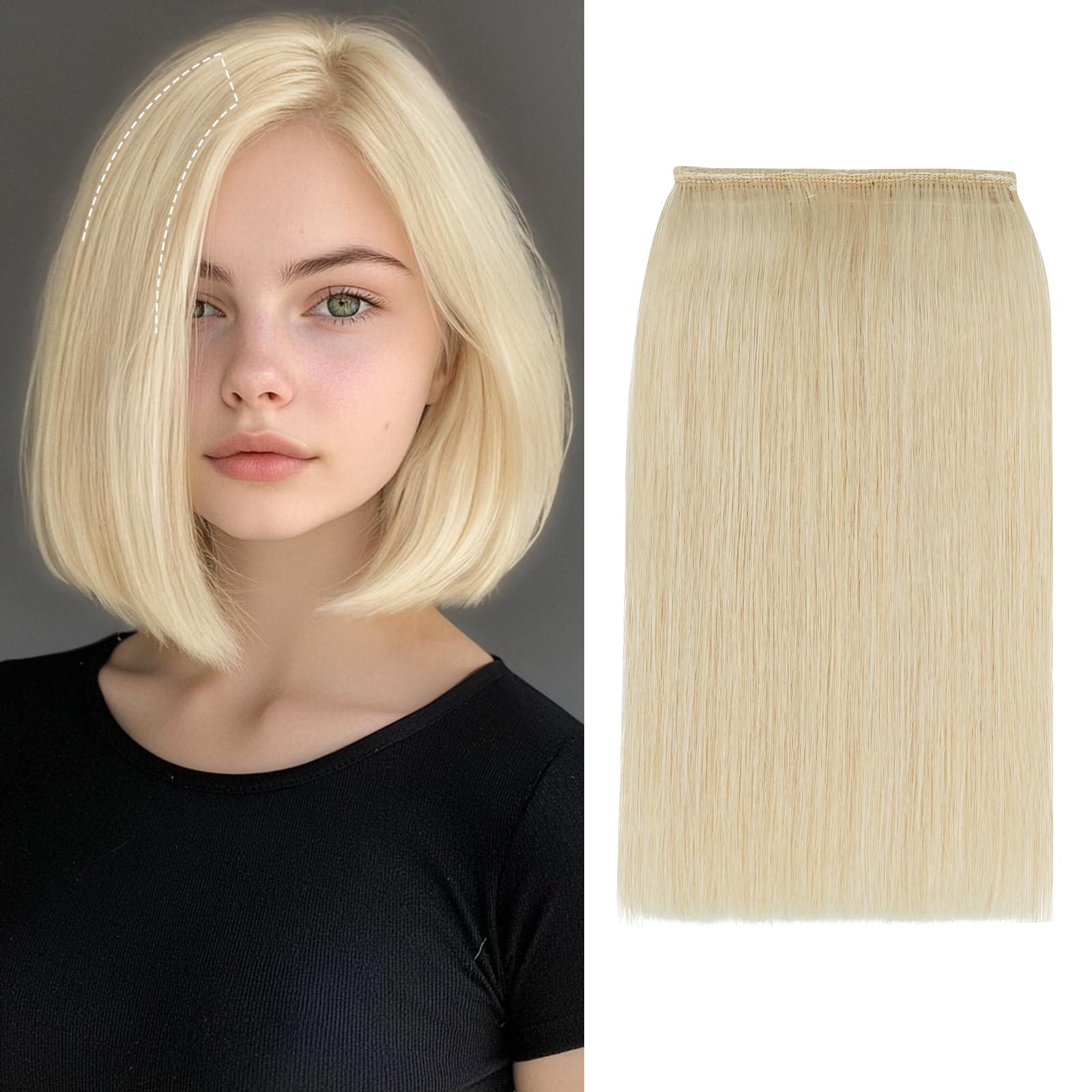 S-noilite S-noilite Short Hair Extensions Clip in Human Hair 2PCS 2 Clips Short Clip in Hairpieces Remy Hair For Women with Short Hair Adding Hair Volume 20g 6Inch-Platinum Blonde