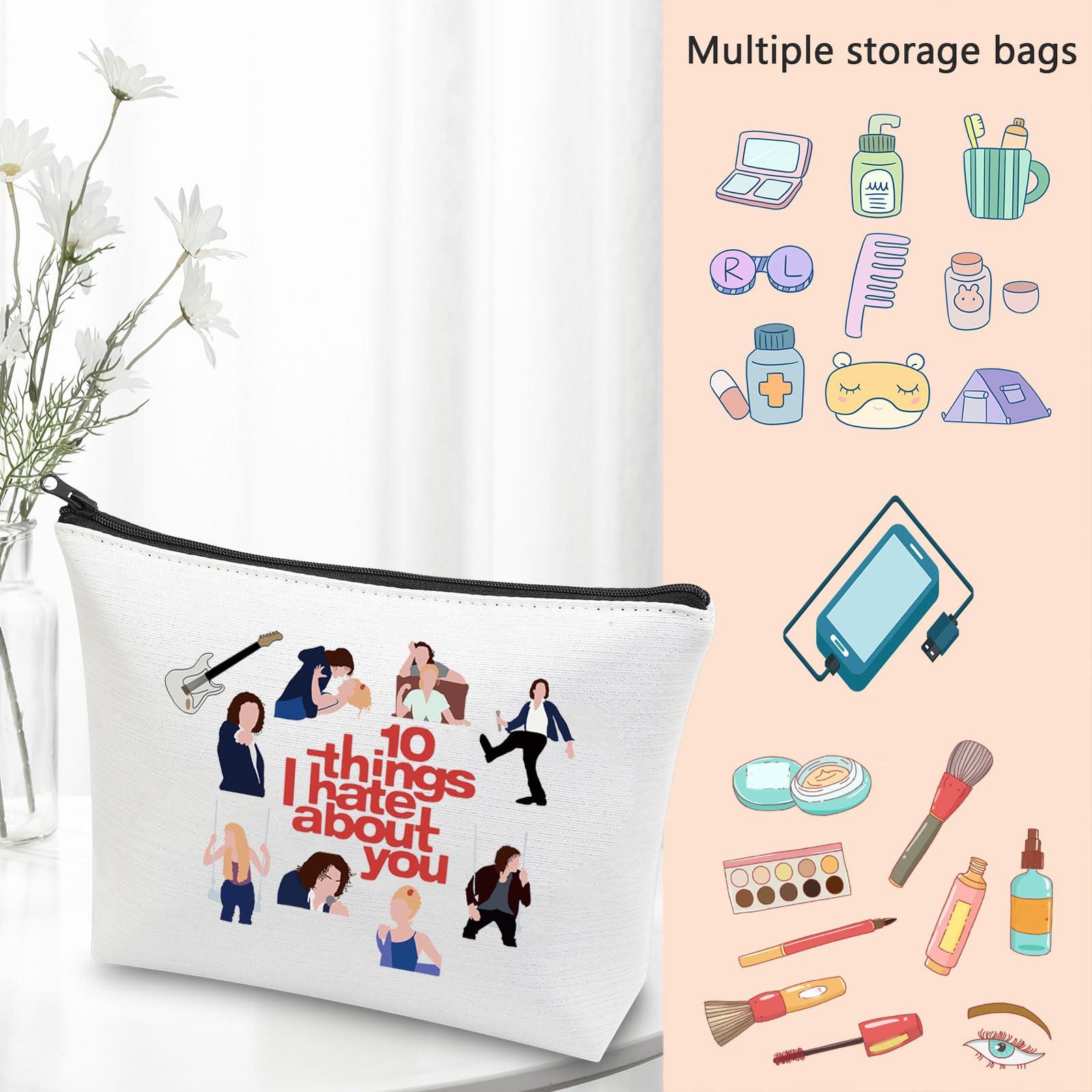 VAMSII VAMSII 10 Things I Hate About You Movie Inspired Gift Romantic Movie Cosmetic Bag 90s Romantic Comedy Gift (IHateAboutYouBag)