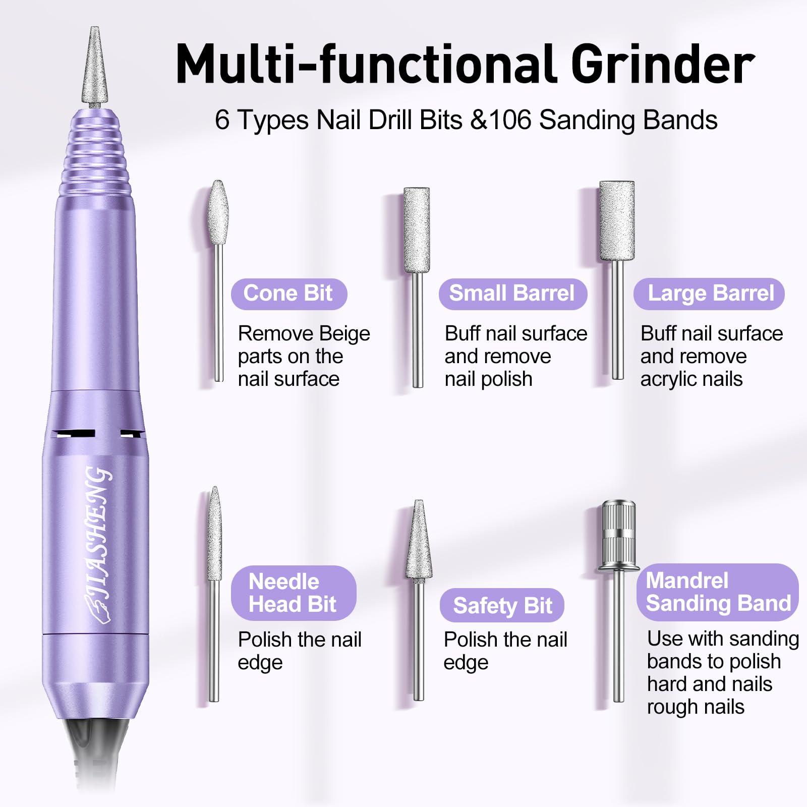 JIASHENG JIASHENG Professional Nail Drill, 20000rpm Electric Nail Drill Machine, Electric Nail File Drills for Acrylic Nails Gel Nails Manicure Pedicure Tools for Salon Use, Violet