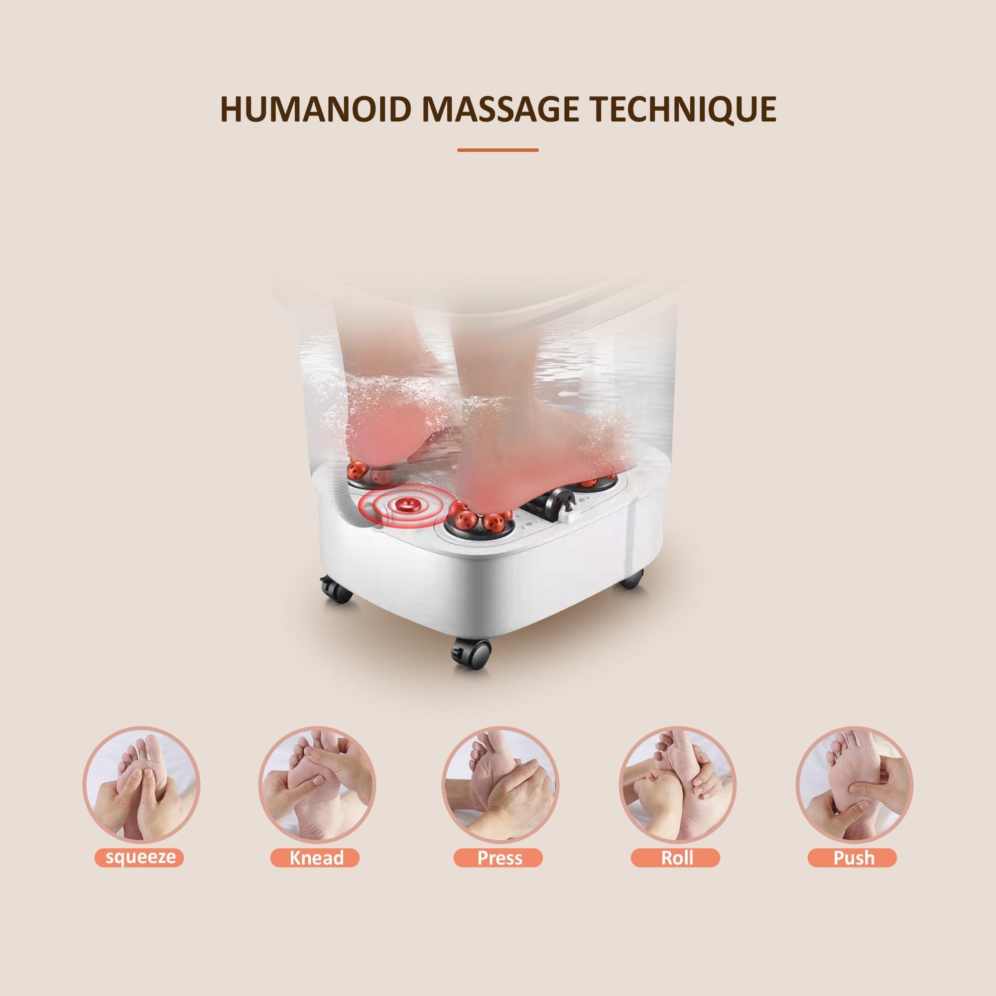 MASAG Luxury Foot Spa Massager, Deeper Foot Bath Soak Tub, MASAG A35 Heated Foot Spa Bucket, w/Touch Control Panel, Motorized Shiatsu, 4 Gallons Large Foot Spa Barrel, All in One for Foot Stress Relief