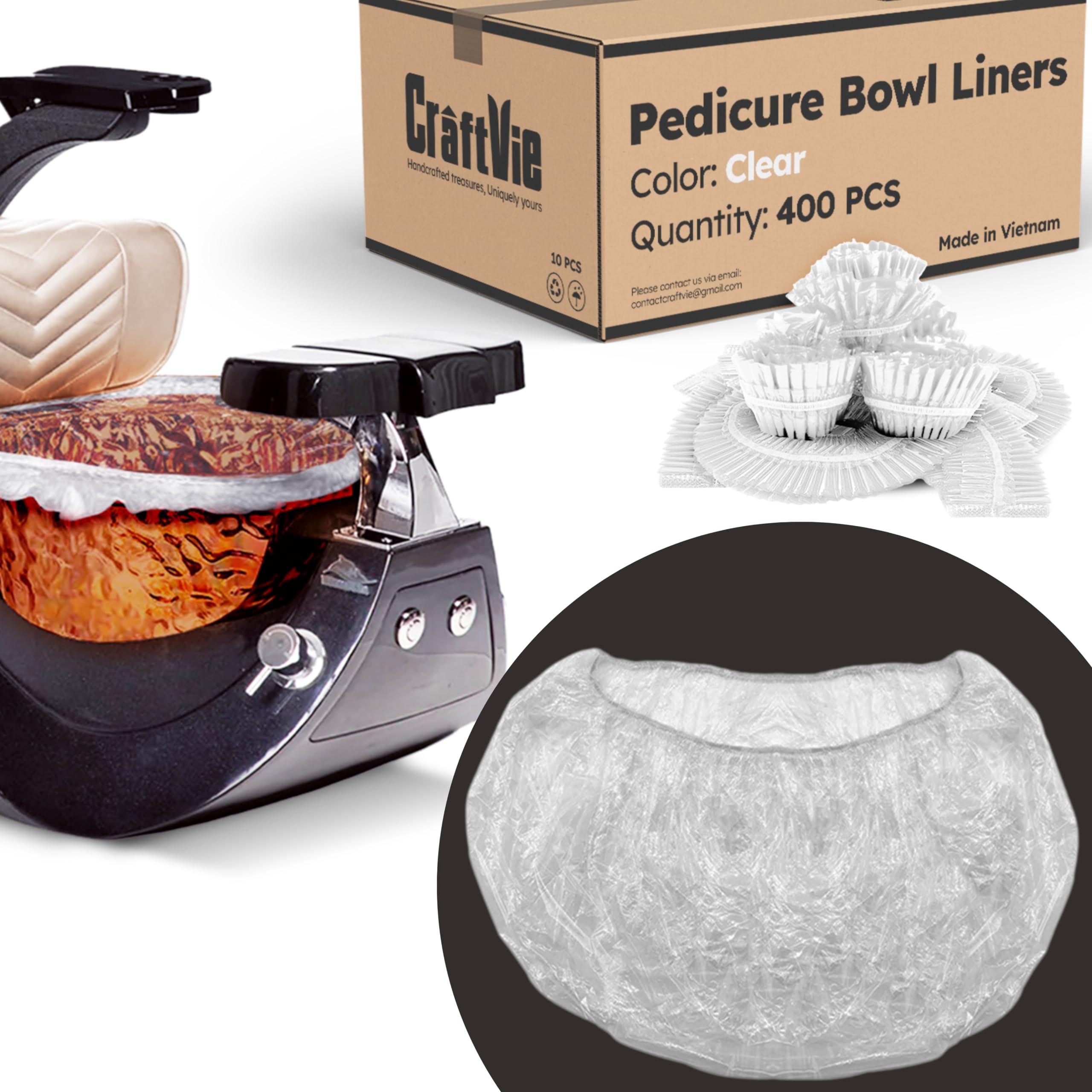 CraftVie CraftVie Premium Pedicure Bowl Liners with Enhanced Thickness and Pedicure Liners Disposable Optimal Fit for Most Chair Spas, Foot Bath, Foot Tub, Clear (Clear - 400 PCS)