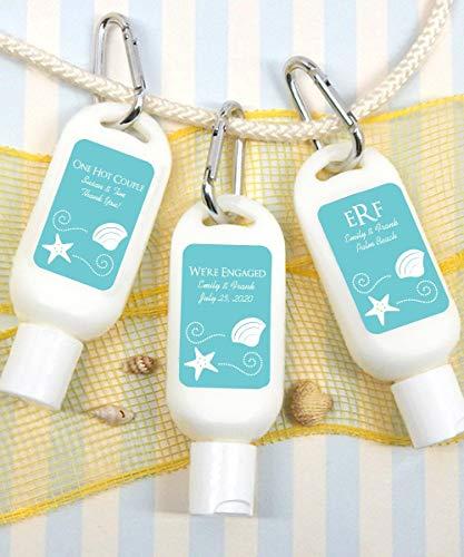 Ducky Days Personalized Sunscreen with Carabiner SPF 30, Custom Sunscreen for Wedding Favors, Party Favors - Silhouette Designs (Set of 12)