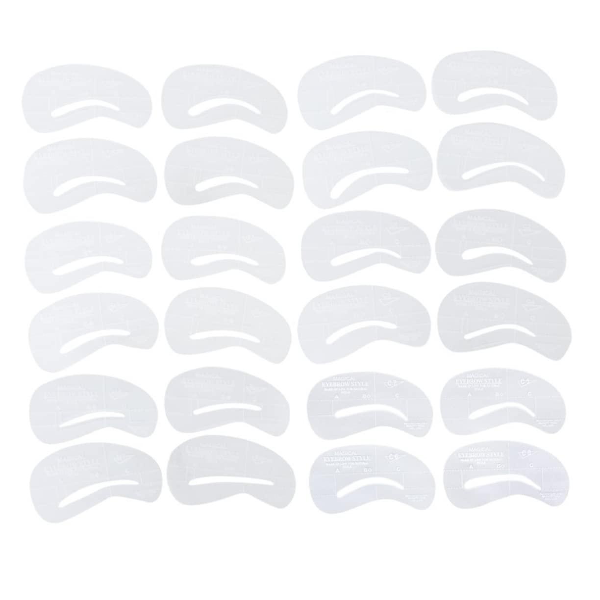 Housoutil Housoutil 72 Pcs 6 Sets Eyebrow Template Stencils Refill Liner Shapers Formula Curler Eyelashes Lip Lids Kits Pre Retractable Eyebrow Stencil Template Eyebrow Stencils White