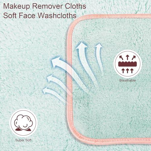 PHOGARY PHOGARY Microfiber Makeup Remover Cloth, 6 Pack Reusable Makeup Eraser Cloth for Face, Microfibre Erase Your Face Washcloths, Make up Cloth Remover Towel - Gentle on Skin (8 x 8in, Green)