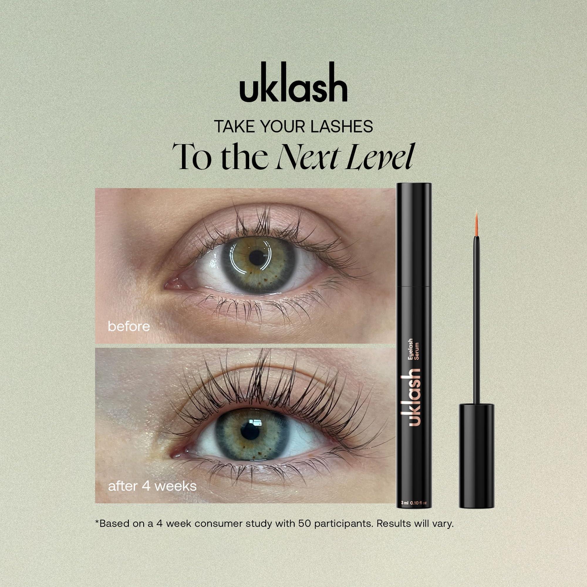 UKLASH UKLASH Eyelash Growth Serum For Longer & Fuller Lashes - 3ml. Clinically Proven Formula for Naturally Longer Lashes and Extensions. Vegan & Cruelty-Free