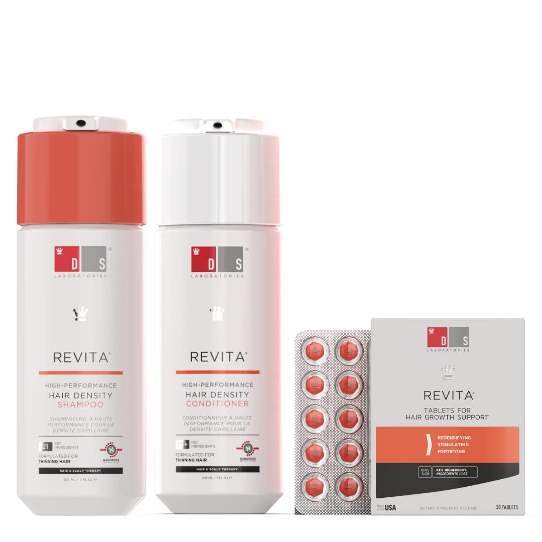 DS LABORATORIES DS Laboratories Revita Shampoo and Conditioner Set & Revita Tablets, Hair Thickening Shampoo and Conditioner & Hair Vitamins for Thicker Hair Growth, Hair Care
