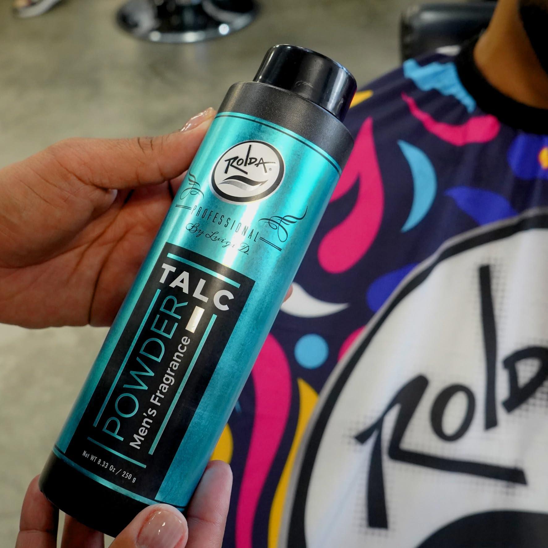 Rolda Rolda Men\'s Barber Talc Powder - White Talcum Powder After-Shave Solution is Highly Absorbent and Provides A Fresh, Clean Feeling After Every Shave, Helping to Calm Itchy Skin and Prevent Irritation