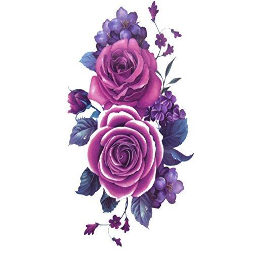 TAFLY TAFLY Tattoos Flower Purple Temporary Tattoo Stickers for Women 5 Sheets