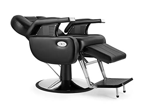 Beautymega Beautymega Black Electric All Purpose Hydraulic Recline Barber Chair Styling Chair Extra Strong Salon Chair